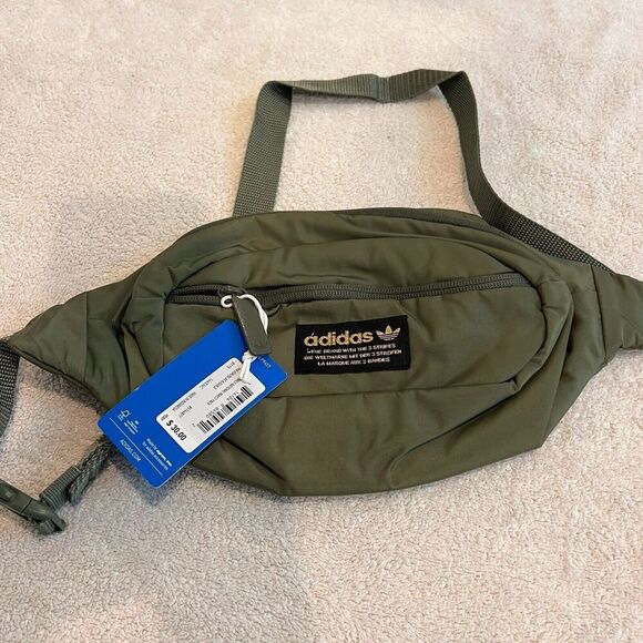 Adidas Unisex Olive Bags Originals Major Green National Waist Pack Zipper NWT - Picture 2 of 11
